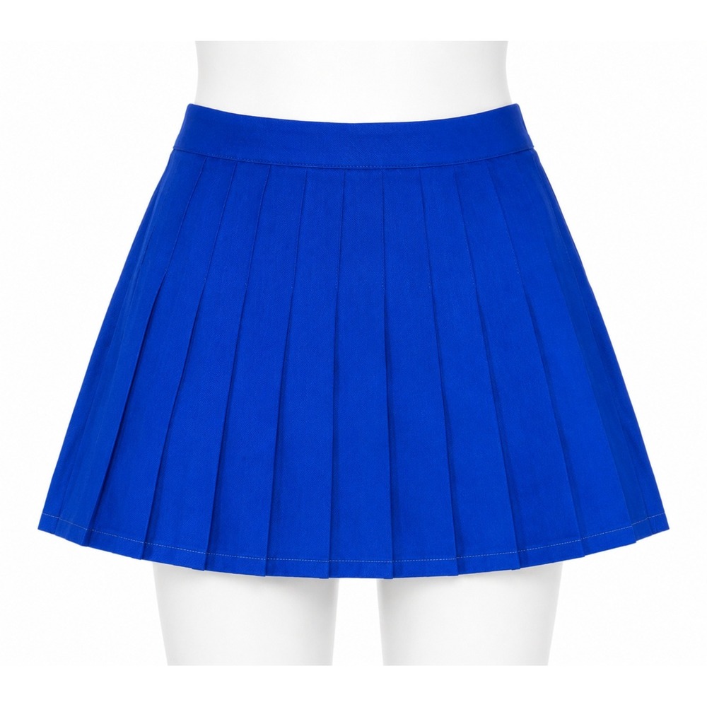 Womens Royal Blue Pleated Mini Skirt A-Line Preppy Tennis Y2K Schoolcore XS